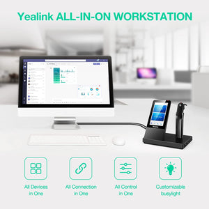 Yealink WH67 Wireless Headset Bluetooth Headset with Microphone Office VoIP Phone IP Phone Earpiece Workstation for UC Communication